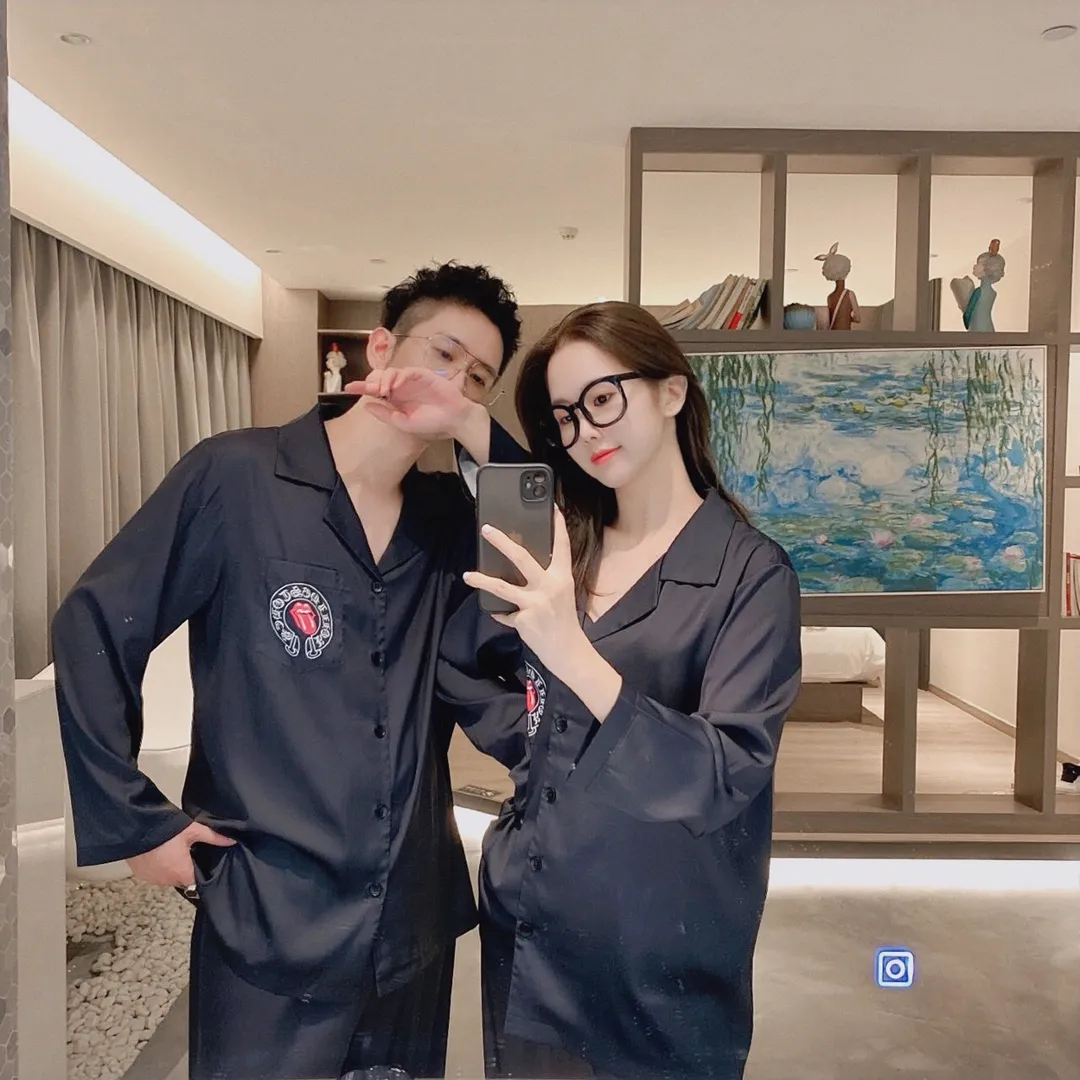 🅿️360 2023 Croixin Home Clothes High-end Korean silk fabric is skin-friendly, soft and comfortable. Same style for men and women. Women's size: S～L, men's size: M～XXXL